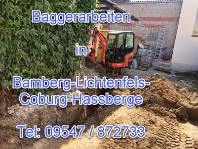 Minibagger Mieten in Bamberg inkl. Fahrer